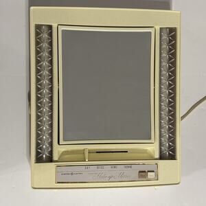 Vintage GE Lighted Makeup Mirror B21M-1 Portable Vanity Day Office Home Evening